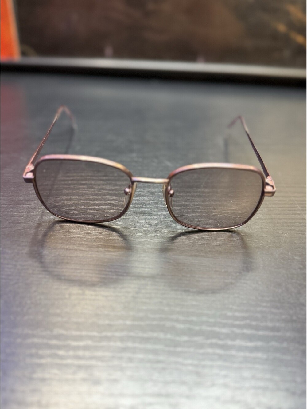 Vintage AO Safety Z87 756 American Optical Brown Metal Eyeglasses Tinted